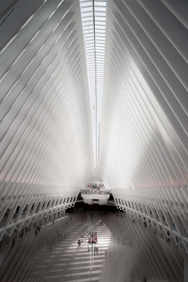 new york people walking in building the oculus